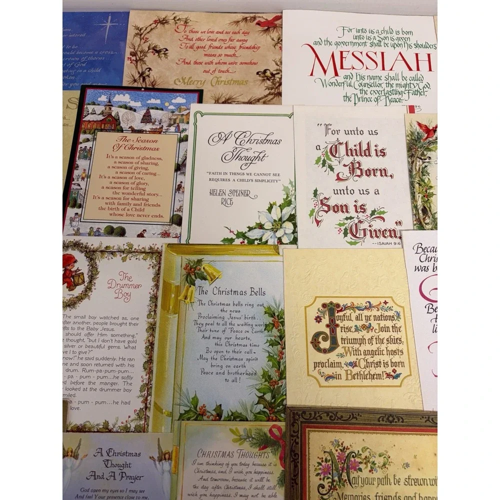 Vintage Christmas Cards Fronts ONLY Bible Verses More Scrapbooking Crafts 50+